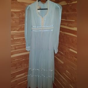 Vintage Gunne Sax Blue Women's Country Style Dress